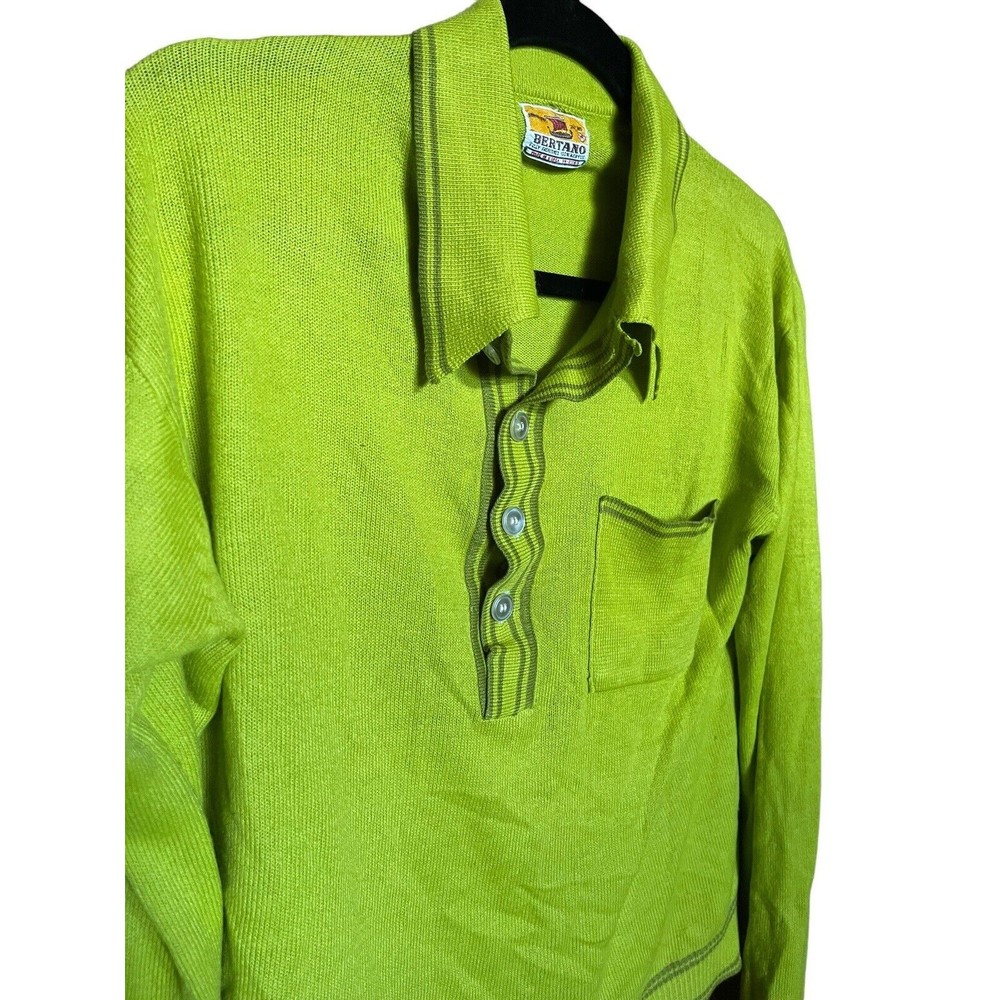 Bertano Women's Medium Green Sweater - Made in Korea 100% Acrylic VINTAGE